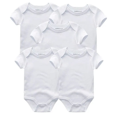 Baby Outfit Set5       Pack Cotton Bodysuits - Cute Solid & Cartoon Print Clothes for Newborn