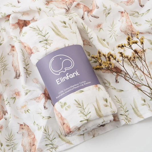 Organic Bamboo Muslin Baby Swaddle – 2-Layer Cotton Wrap & Sleeping Blanket