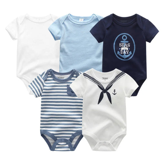 Summer Baby Clothes Set
Lightweight Cotton Bodysuits for Newborn Boys & Girls - 5-Piece Outfit Pack