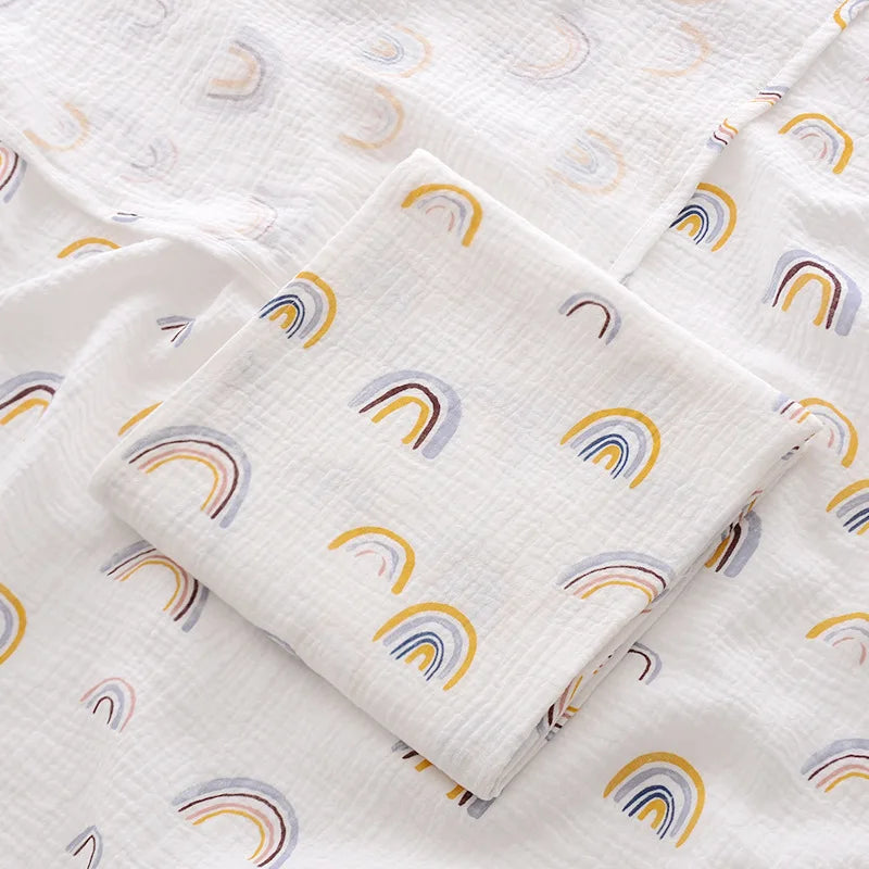 Organic Muslin Swaddle Blanket – Unisex Baby Shower Gift (100×100 cm)