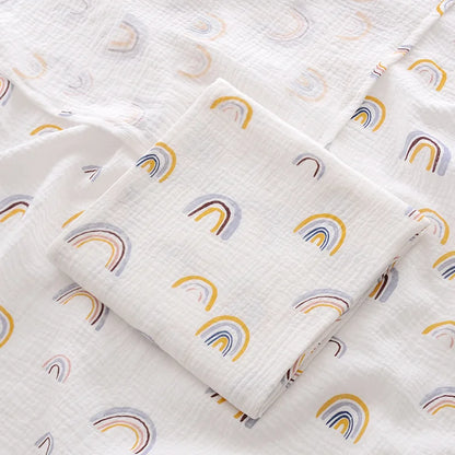 Organic Muslin Swaddle Blanket – Unisex Baby Shower Gift (100×100 cm)