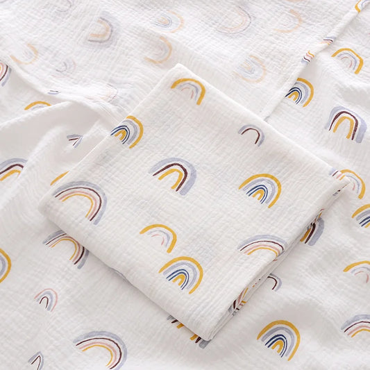 Organic Muslin Swaddle Blanket – Unisex Baby Shower Gift (100×100 cm)
