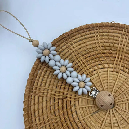 Baby Pacifier Clip – Handmade Silicone Flower Soother Holder