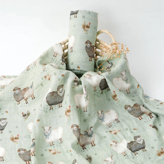 Newborn Muslin Swaddle Blanket – Breathable Bamboo Cotton Wrap for Boys & Girls