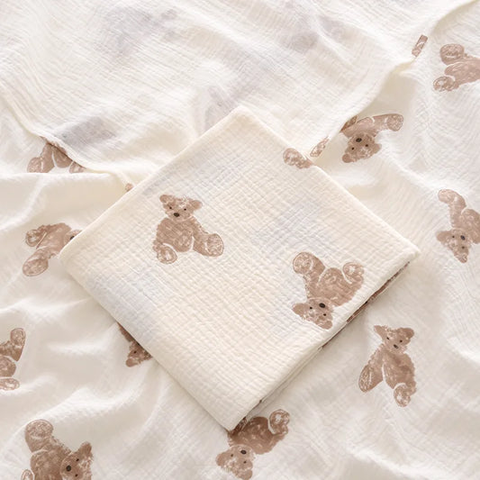 Infant Muslin Receiving Blanket – Soft Cotton Bath & Bedding Wrap