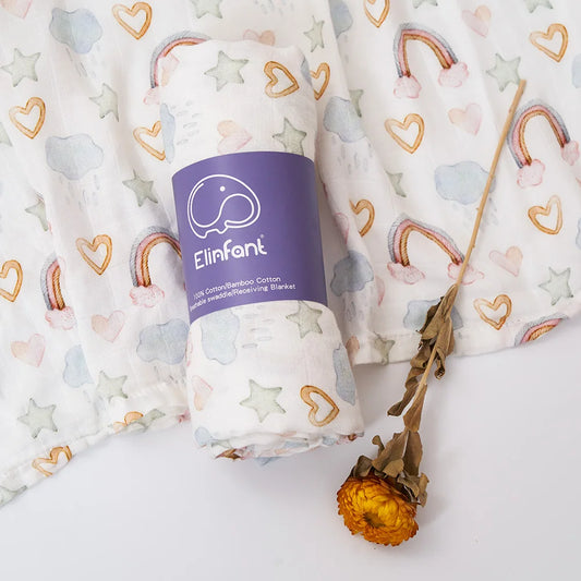 Muslin Baby Swaddle Wrap – Organic Bamboo Cotton Blanket for Newborn Sleeping