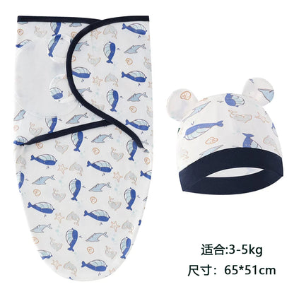 Newborn Swaddle with Hat