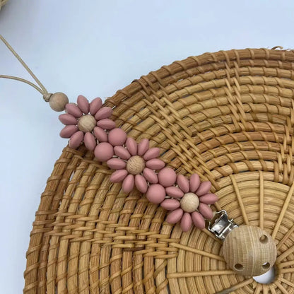Baby Pacifier Clip – Handmade Silicone Flower Soother Holder
