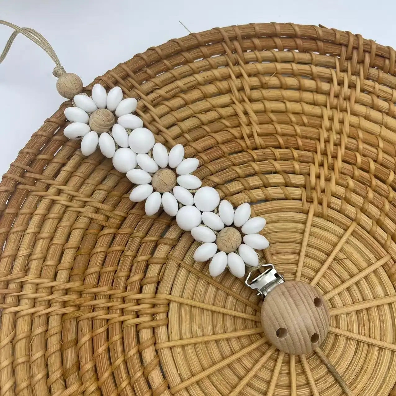 Baby Pacifier Clip – Handmade Silicone Flower Soother Holder