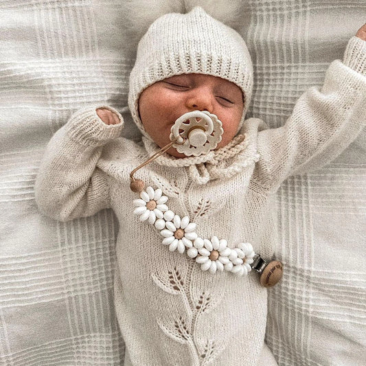Baby Pacifier Clip – Handmade Silicone Flower Soother Holder