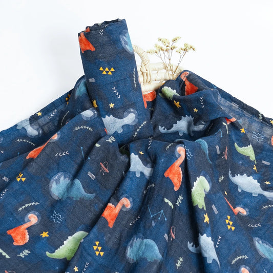 Bamboo Cotton Muslin Baby Wrap – Soft Infant Swaddle & Bath Towel (120×110 cm)