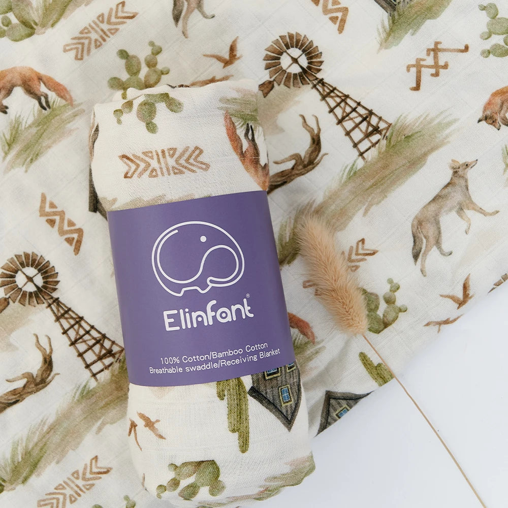 Baby Swaddle Blanket Bamboo Muslin – Ultra-Soft Organic Cotton Wrap for Infants