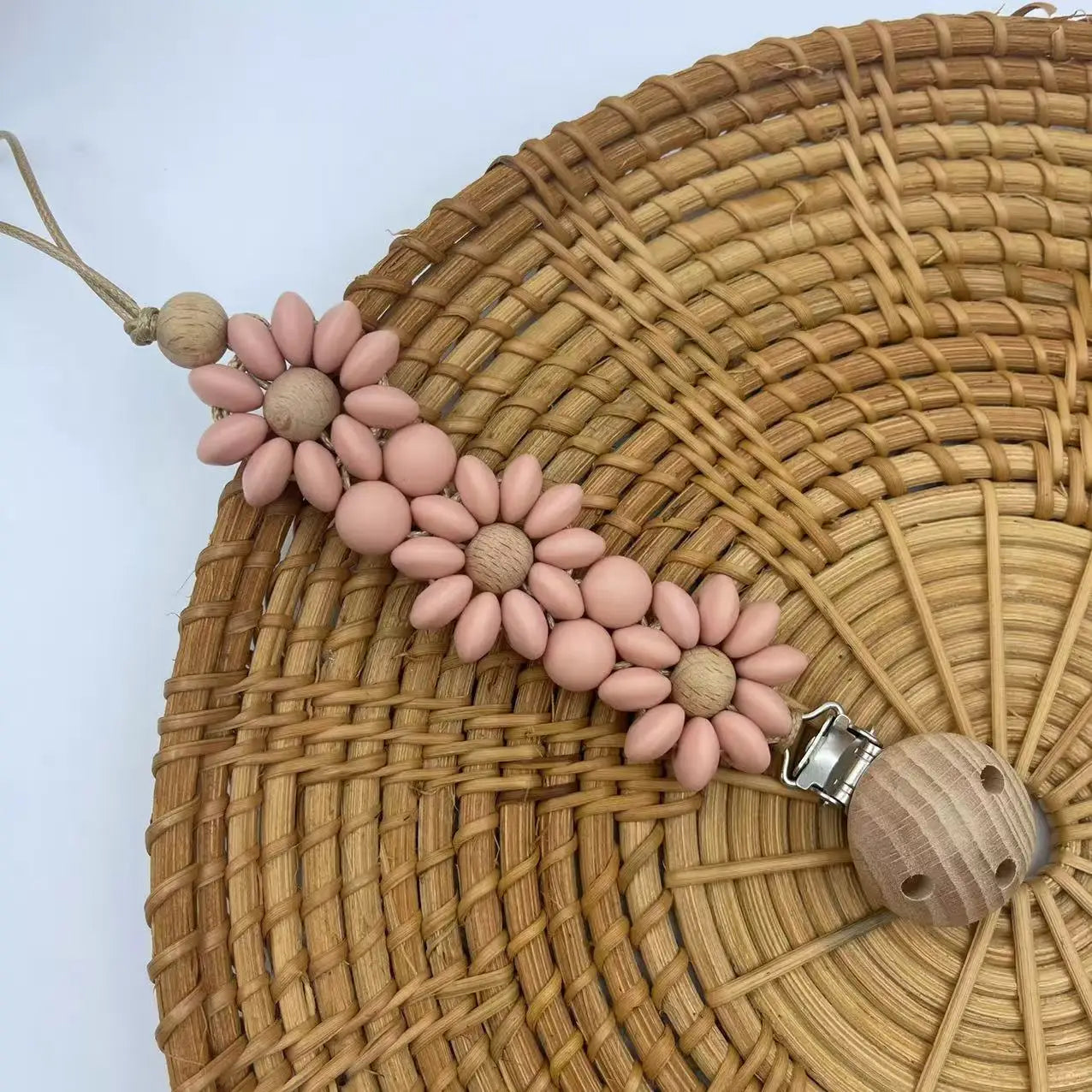 Baby Pacifier Clip – Handmade Silicone Flower Soother Holder
