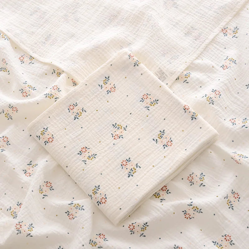 Soft Muslin Baby Blanket – Cartoon Print Swaddle & Bath Towel