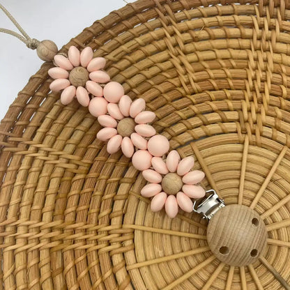Baby Pacifier Clip – Handmade Silicone Flower Soother Holder