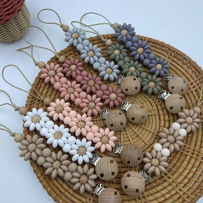 Baby Pacifier Clip – Handmade Silicone Flower Soother Holder