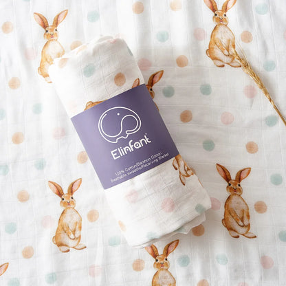 Muslin Cotton Baby Swaddle – Bamboo Blend Blanket for Newborn Sleeping & Bath