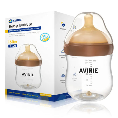 Newborn baby Wide caliber High borosilicate glass Bottles Anti choking Anti-Colic Bottle 0-6 months+ 160ml 240ml Baby Bottles