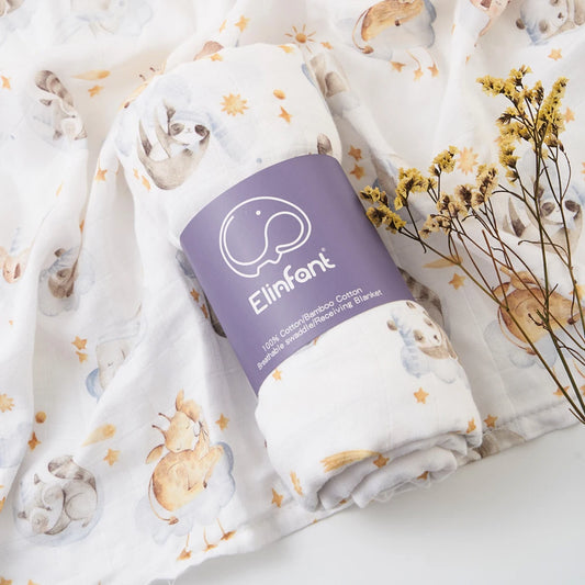 Baby Muslin Swaddle Blanket – Soft Bamboo Cotton Wrap for Newborns (Unisex)